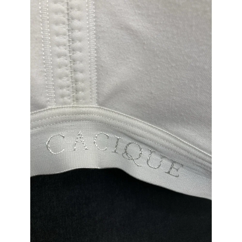 Cacique Wireless Bra Size 44F Comfort Lightly Lined White Full Coverage Soft Cup